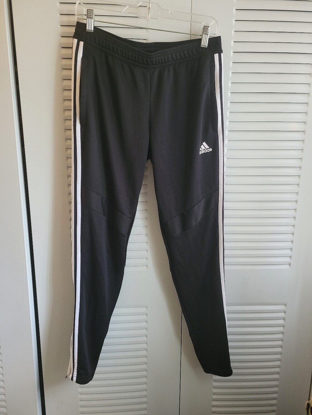 adidas Black Joggers with White Side Stripes